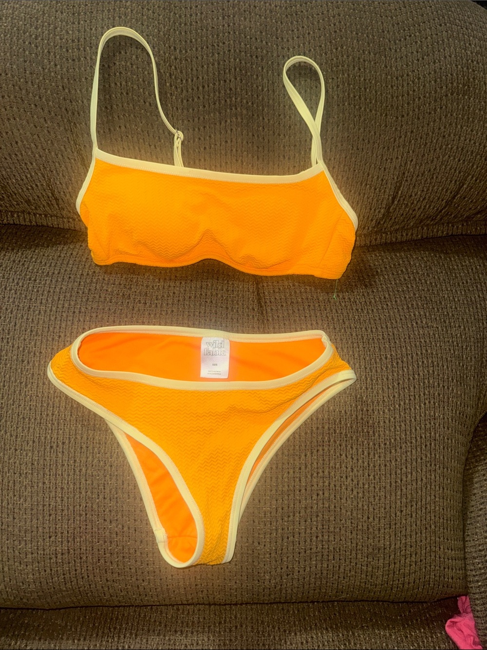wild fable Orange Bikini Set with Yellow Trim *mixed size*